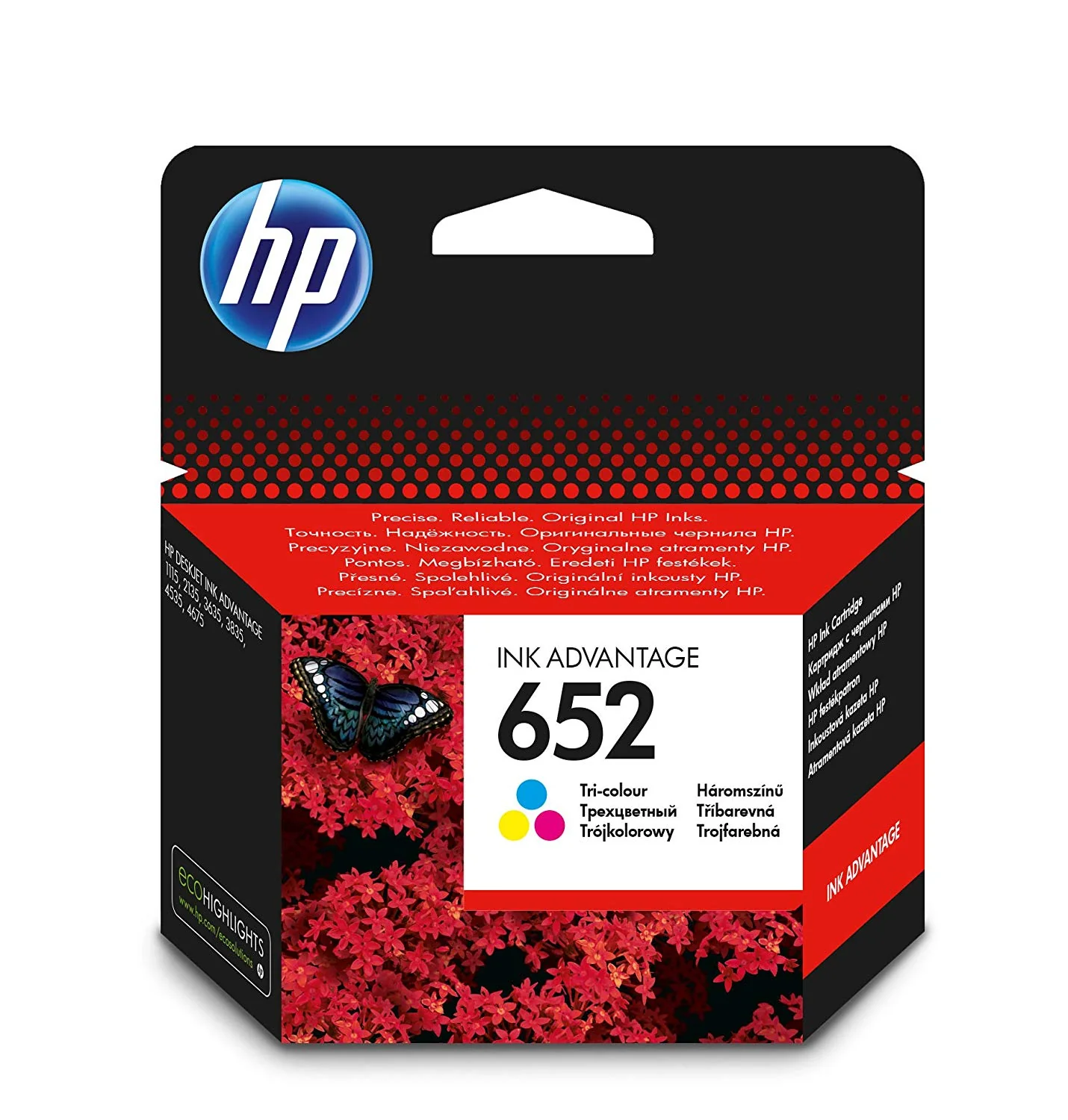HP 652 Tri-Color Original Ink Advantage Cartridge